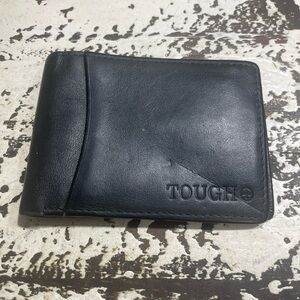 Tough Product BiFold Wallet Black Leather Slim Billfold Military Surplus Men’s